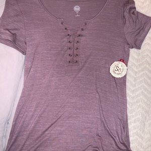 Cross Tie Neck Short Sleeve